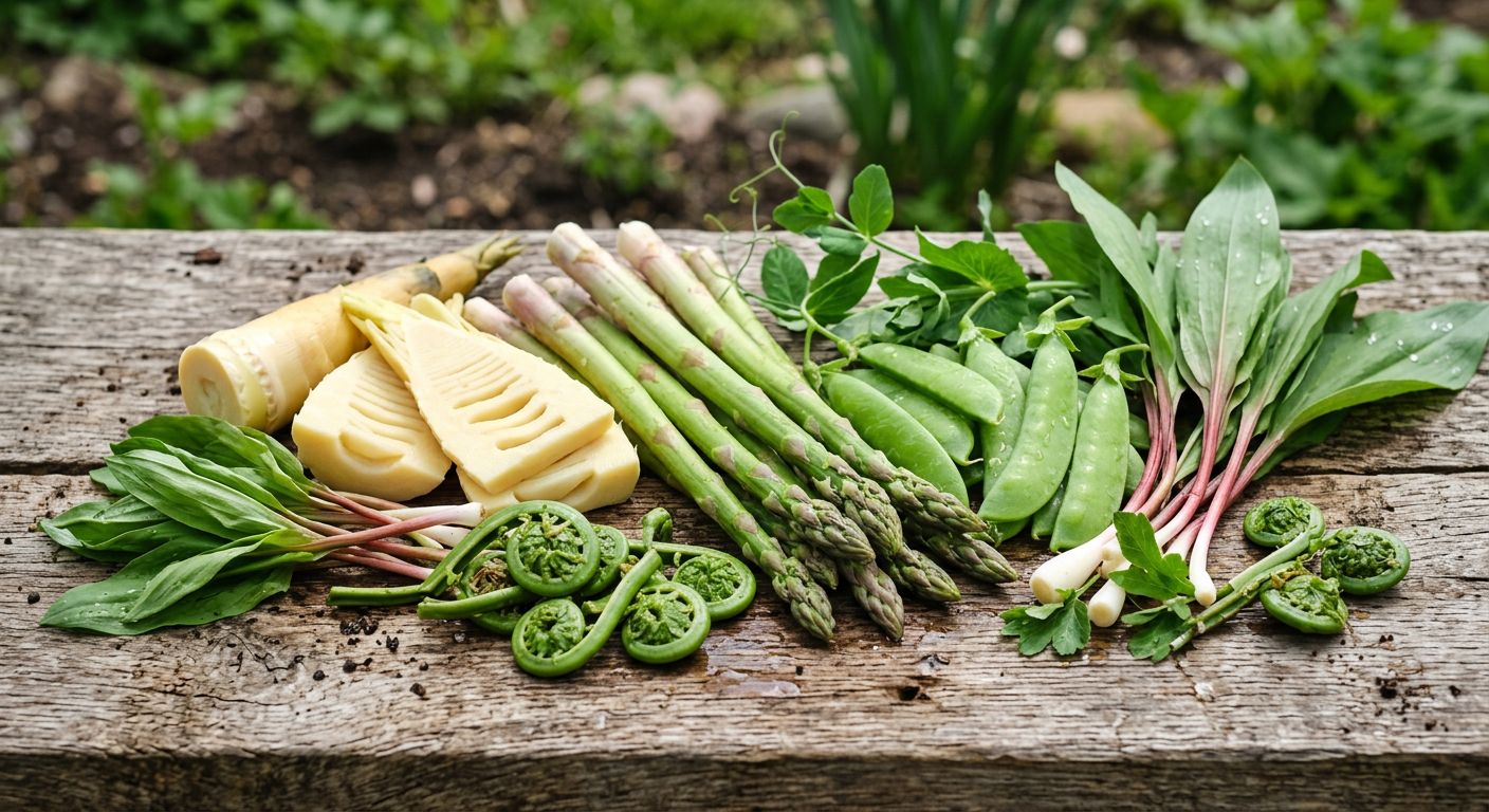 Spring vegetables from garden